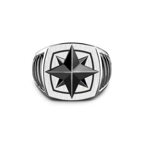 Anello Zancan in Argento con Rosa dei Venti