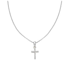 Amen Necklace with Pendant Cross and White Zircons CLAPCRBBZ3