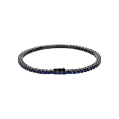 Albert M. Burnished Tennis Bracelet with Blue Zirconia