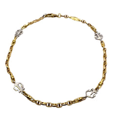 Pulsera Zancan en oro amarillo de 18 kt y anclas en oro blanco de 18 kt