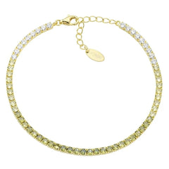 Pulsera de oro con circonita verde Amen Tennis Mania