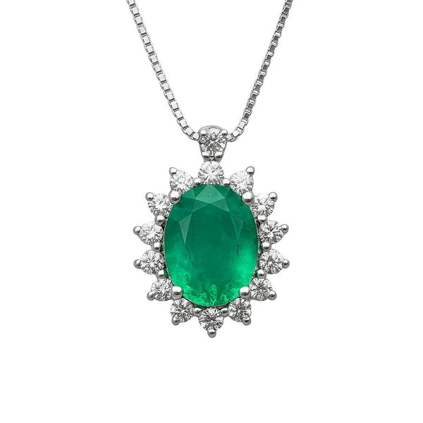 Bibigì White Gold Necklace with Emerald, Sapphire, Ruby, and Diamonds