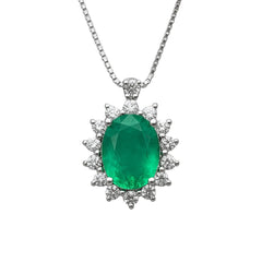 Collar Bibigì de oro blanco con esmeralda, zafiro, rubí y diamantes