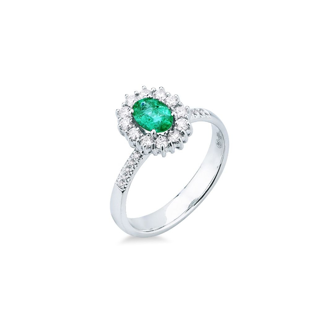 Anillo Mirco Visconti con esmeralda natural y diamantes