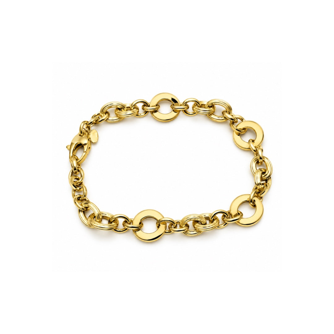 Bracciale Handmade Con Maglia Ad Anelli Intrecciati In Oro Giallo 18 KT BR1532