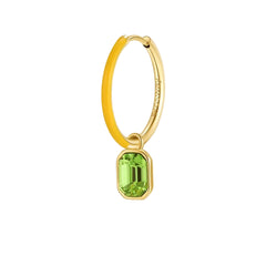 Pendiente individual Brosway Symphonia, aro dorado con esmalte amarillo