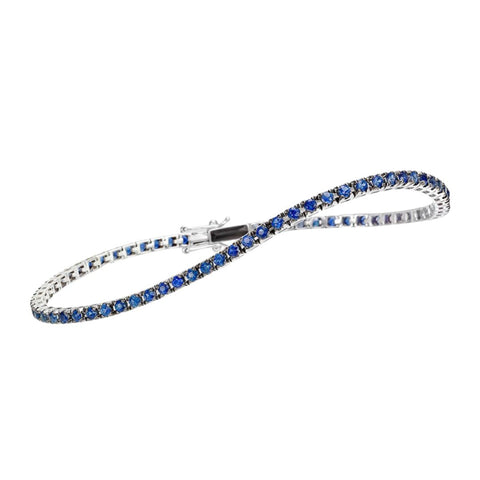 Bracciale Tennis Crieri in Oro Bianco 18 KT con Zaffiri ct. 1,30