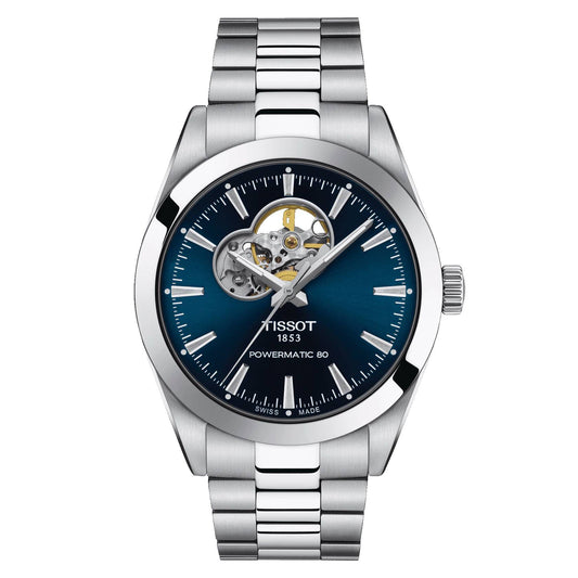 Orologio Tissot Gentlemen Powermatic 80 Open Heart Blu