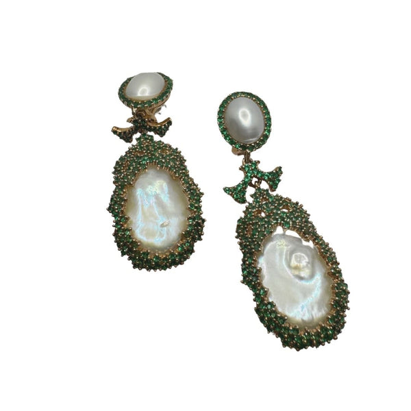 Orecchini Fiorini in Argento con Perle e Zirconi 0197AG7730179M