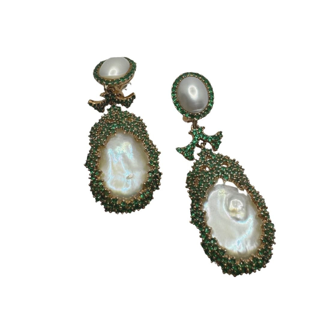 Fiorini Silver Earrings with Pearls and Zircons