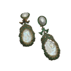 Fiorini Silver Earrings with Pearls and Zircons