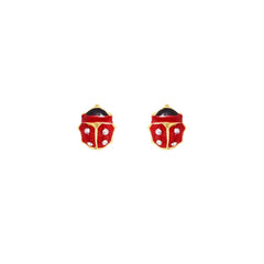 Stroili Ladybug Stud Earrings Mon Petit 9 KT Yellow Gold 1425443
