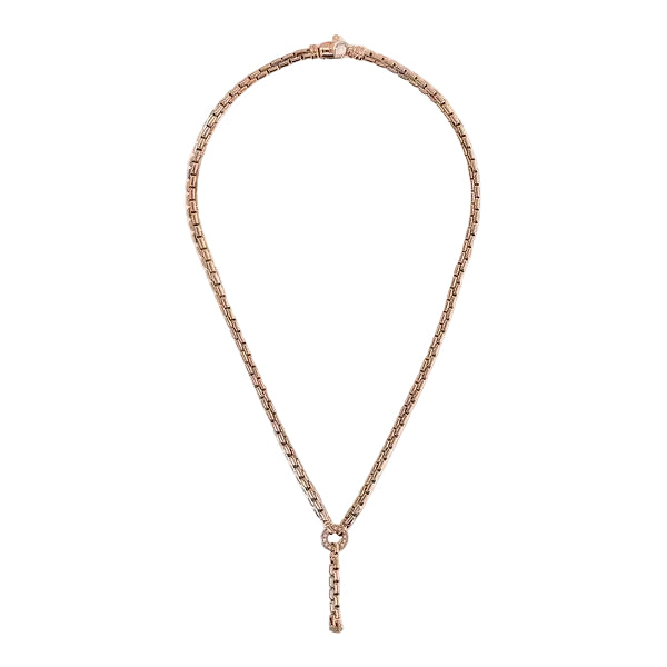 Bronzallure Venetian Mesh Necklace with Cubic Zirconia Pavé Detail