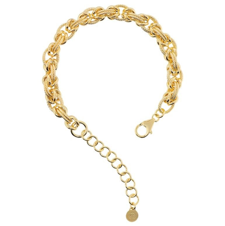 Bracciale Etrusca Maglia Bizantina Placcato Oro Giallo 18 KT WSET00916.YG