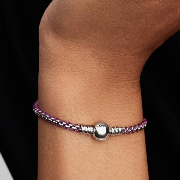 Bracciale Pandora Intreccio Tessuto Viola 593816C03