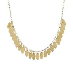 Etruscan Necklace with Hammered Oval Pendants