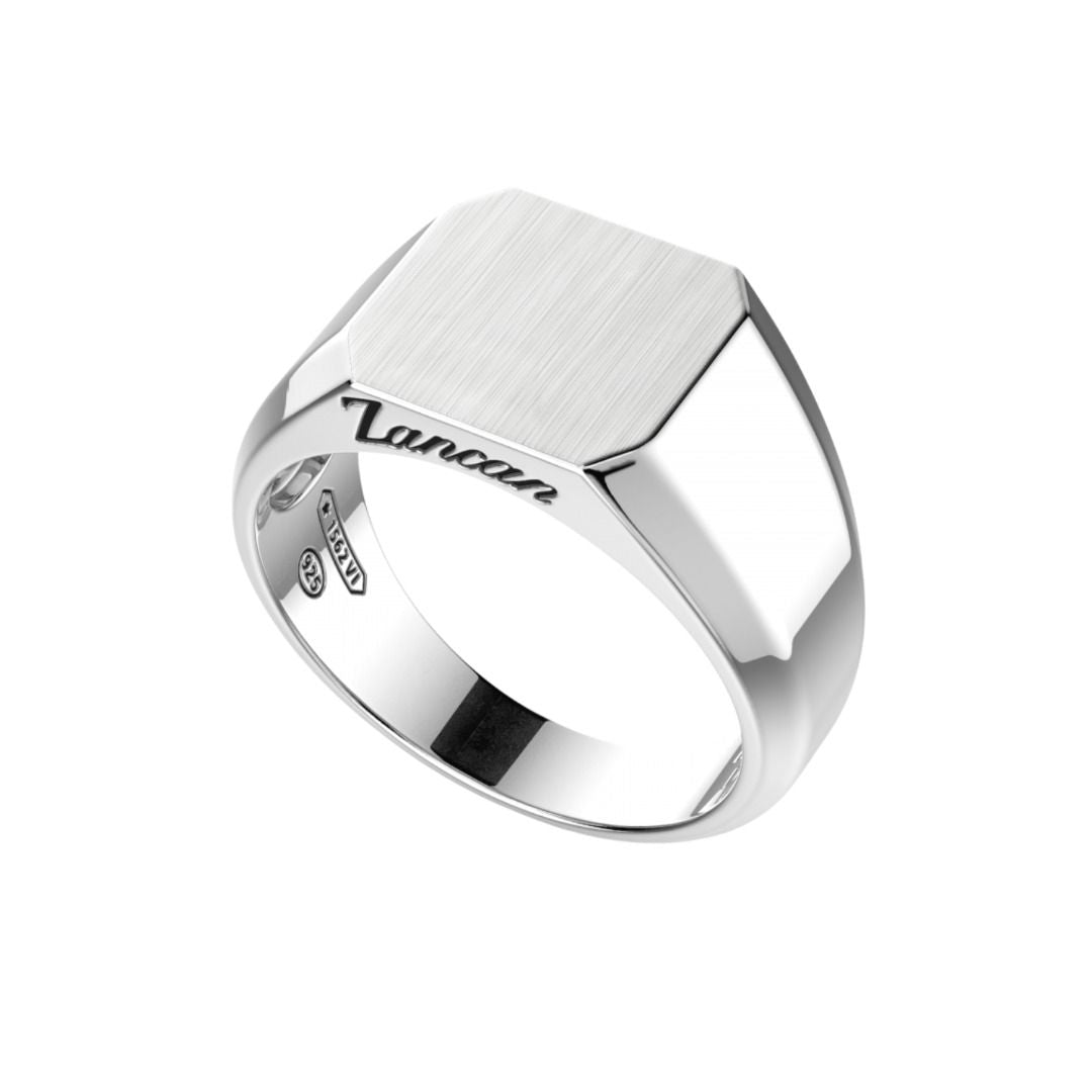 Anello Zancan In Argento Quadrato Incidibile ESA064