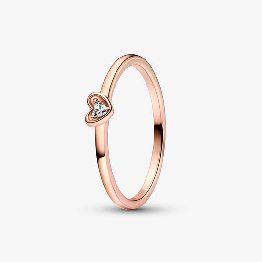 Anillo Pandora Corazón Brillante Rosa