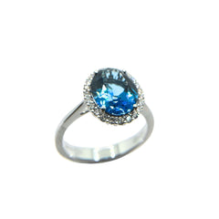 Leo Pizzo Ring with London Blue Topaz and Diamonds