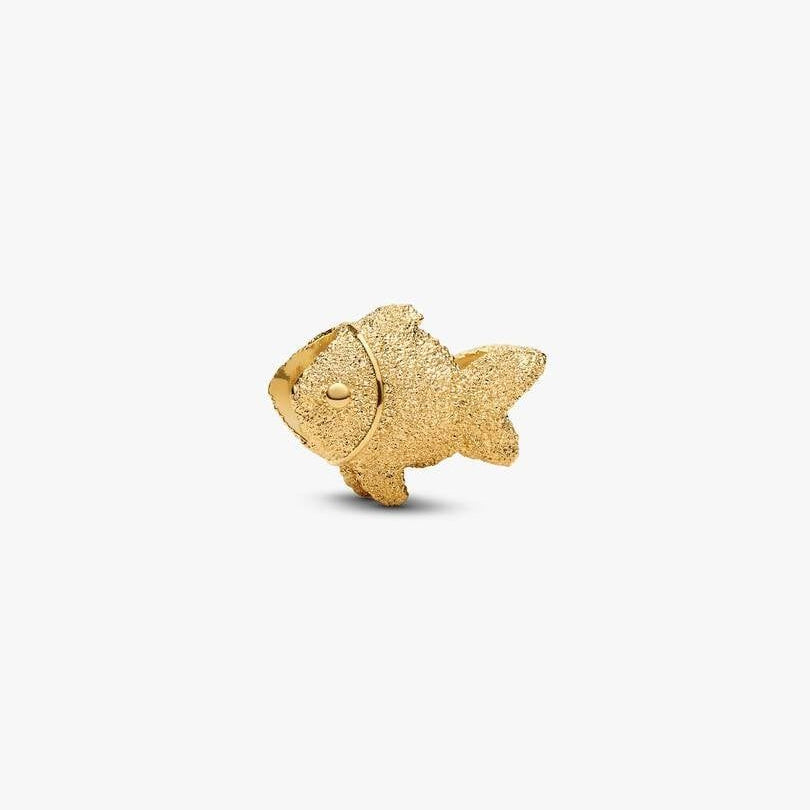 Pandora Mini Charm Fish Diamond Effect 14K Gold Plated