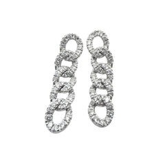 Mirco Visconti Groumette Pendant Earrings in White Gold and Diamonds