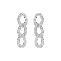 Bronzallure Curb Chain Pendant Earrings with Cubic Zirconia Pavé