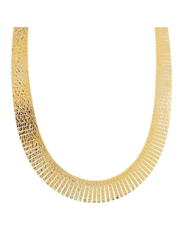 Collana Etrusca Martellata Placcata in Oro Giallo 18 KT WSET00926.YG
