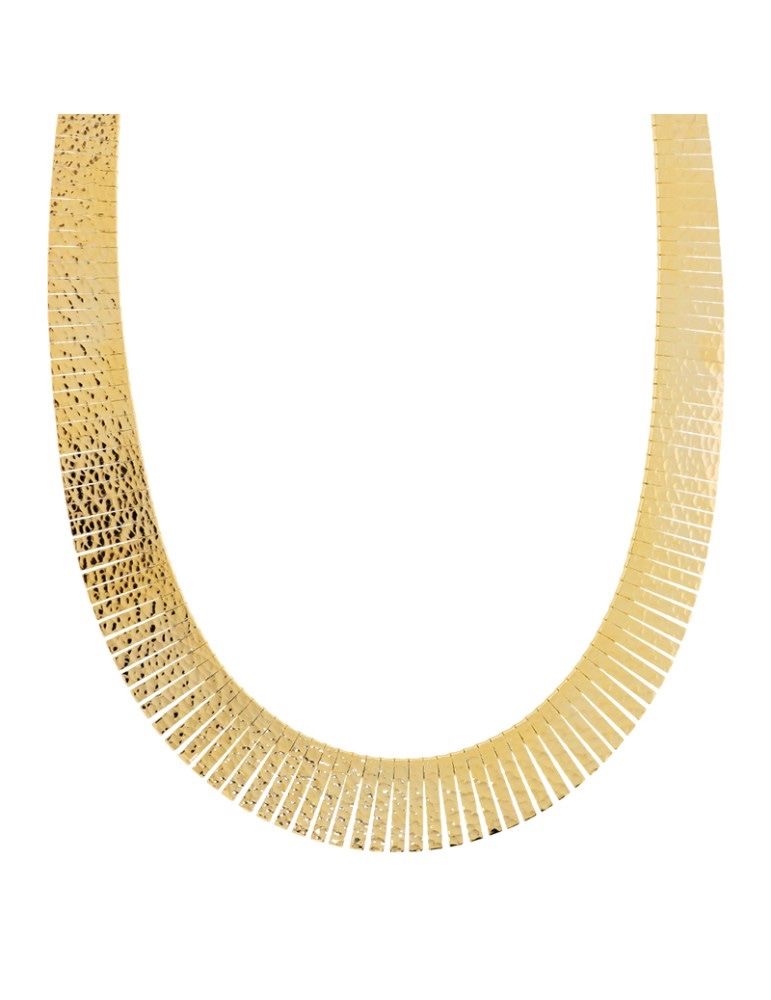 18 KT Yellow Gold Plated Hammered Etruscan Necklace WSET00926.YG