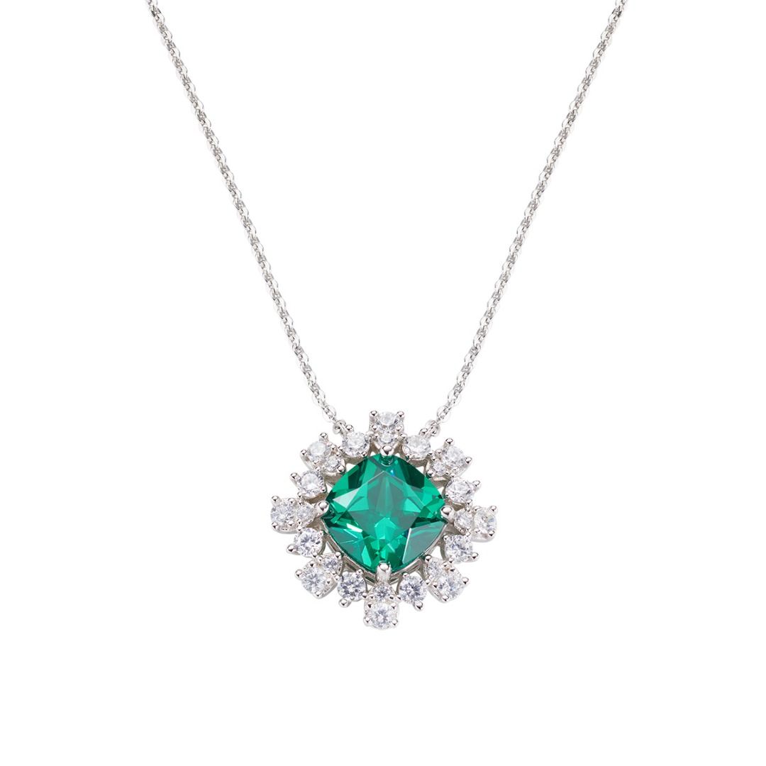 Collar Stardust con circonitas blancas y verdes