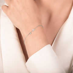 Bracciale Mirco Visconti Con Iniziale in Oro Bianco 18 KT e Diamanti -