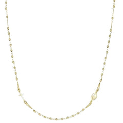Collar rosario dorado con cuentas de diamantes Amén