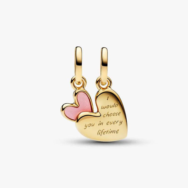 Charm Pandora Pendente Unione di Cuori Mamma e Figlia divisibile 763766C01