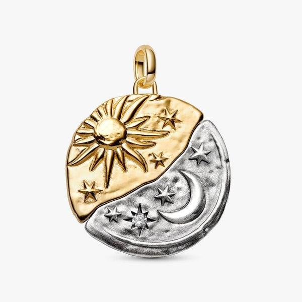 Charm Pandora Medallion XL Sole e Luna "Per Aspera Ad Astra" 764806C01