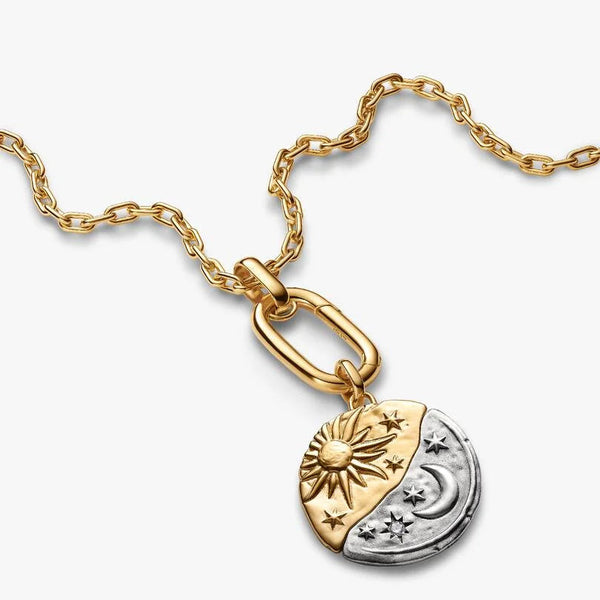 Charm Pandora Medallion XL Sole e Luna "Per Aspera Ad Astra" 764806C01