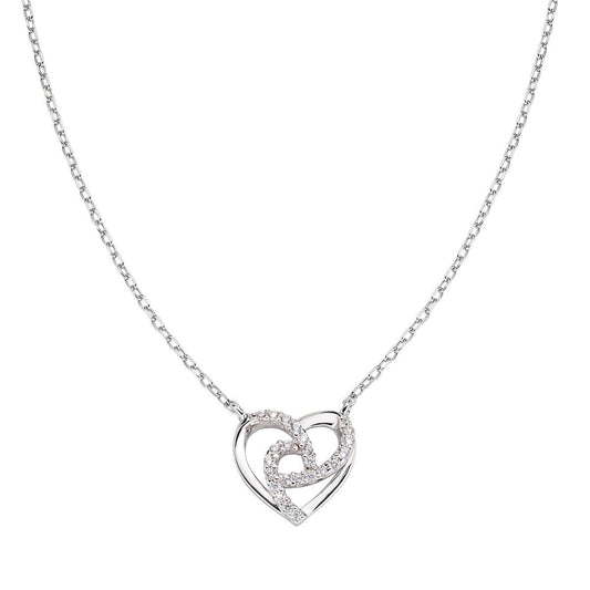 Collar Amén "Corazón" en Plata con Circonitas