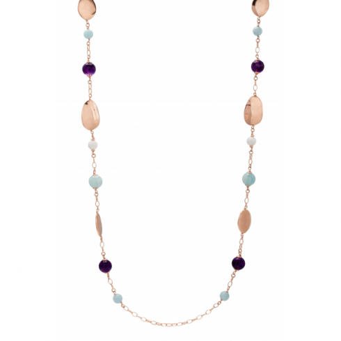 Collar Bronzallure Golden Rose con piedras naturales