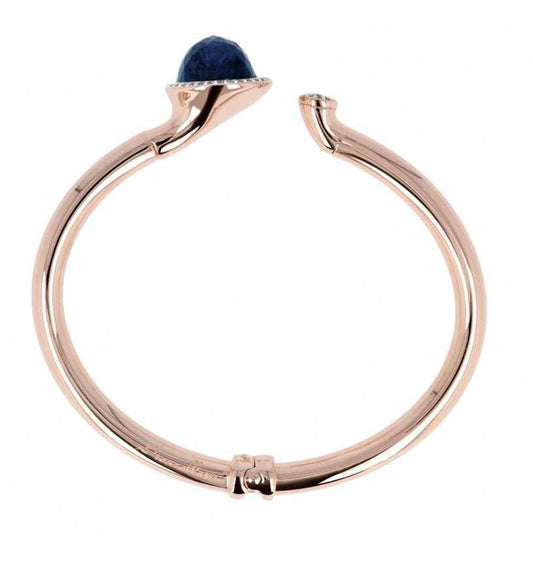 Pulsera rígida Bronzallure con dumortierita y circonitas