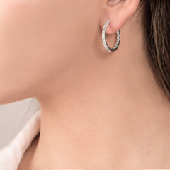 Mirco Visconti Hoop Earrings in White Gold and Diamonds