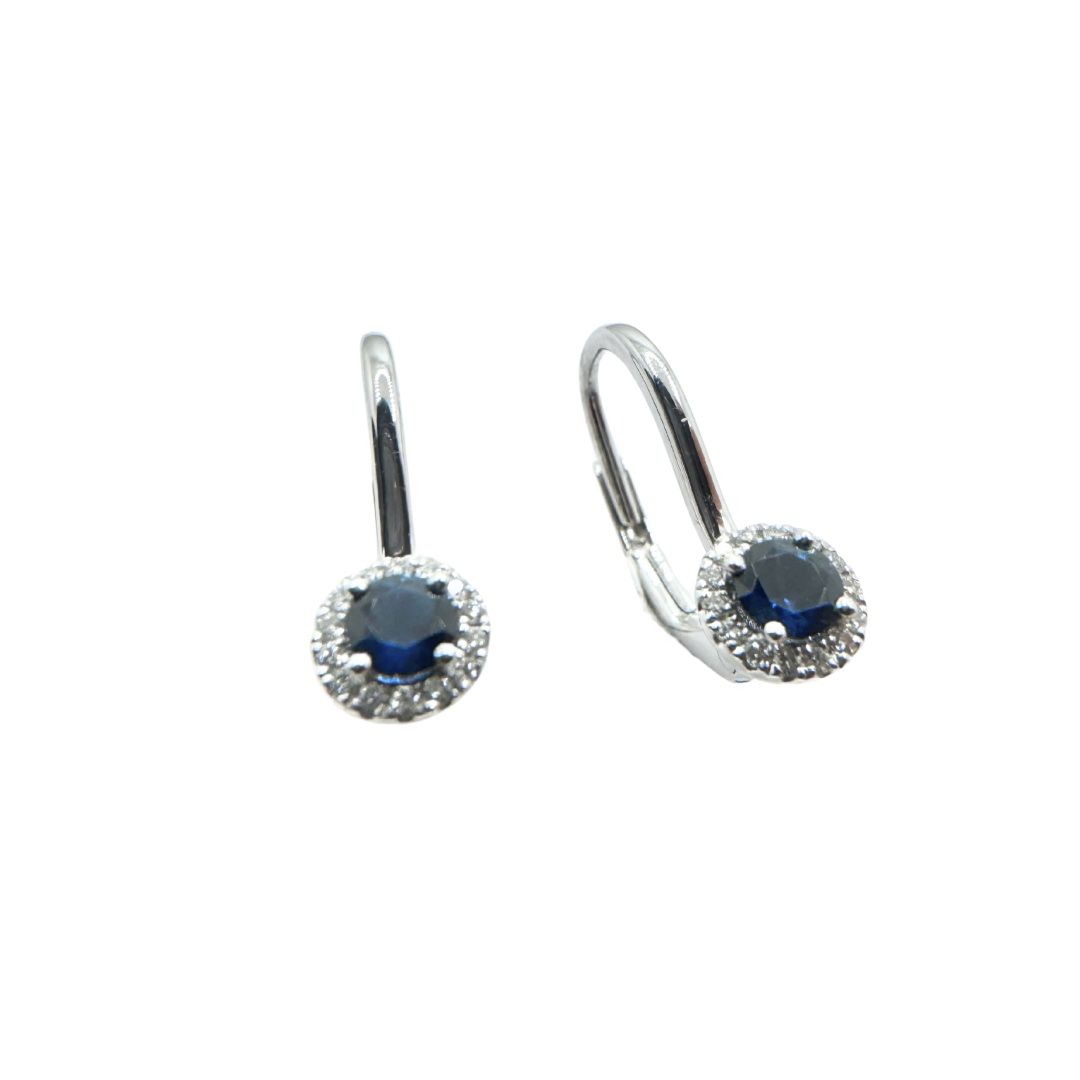 Giorgio Visconti White Gold Monachina Earrings with Sapphires and Diamonds