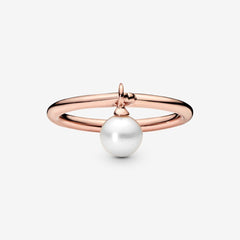 Pandora Style Icon Rosé Ring with Pearl 187525P