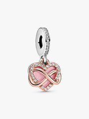 Pandora Charm Pendant Heart and Pink Infinity