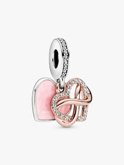 Pandora Charm Pendant Heart and Pink Infinity