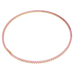 Swarovski Tennis Matrix Necklace Pink Yellow Gold Plated 5751762