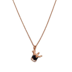 Versari Crown Necklace in Black Enamel