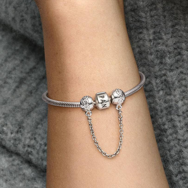 Cadena de seguridad con forma de corazón de Pandora