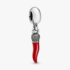Charm Pandora Cuerno de la suerte rojo