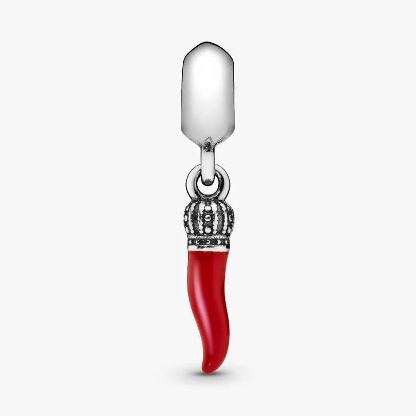 Charm Pandora Cuerno de la suerte rojo