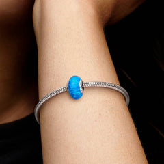 Charm Pandora de ópalo azul profundo del océano