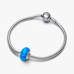 Charm Pandora de ópalo azul profundo del océano