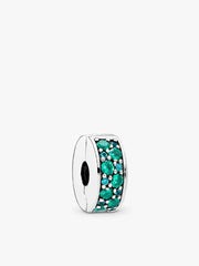 Pandora Pavè Clip With Turquoise Cubic Zirconia